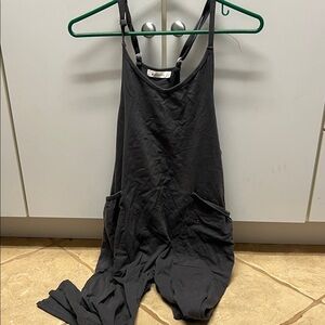 Grey Sleeveless Jumpsuit with Pockets